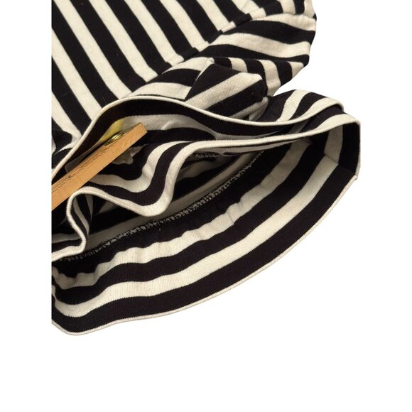 J.Crew Womens Size M Black & White Striped Ruffle Sleeve Top - Picture 7 of 8